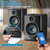 Pyle PBKSP33BK Desktop Bluetooth Bookshelf Speakers - HiFi Studio Monitor Computer Desk Stereo Speaker System, Black (300 Watt)