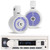 Pyle PLMRB29W2 Single DIN Marine Bluetooth USB/AUX MP3 Player AM/FM Radio Stereo Receiver, 2x Pyle PLMRWK83WT 8" 300W Max 2-Way Water-Resistant Wakeboard RGB LED White Boat Mini Box White Speakers