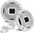 Pyle PLRDN43 Double DIN Bluetooth USB/AUX MP3 AM/FM Radio Stereo Car Audio Receiver Bundle Combo with 2x 6.5" 450 Watt Peak Power 2-Way White Marine Audio Component Speakers