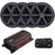 JVC 600 Watt Bluetooth Marine 4-Channel Amplifier with Remote Control, 2 Pair (QTY 4) of 6.5" 100 Watt Peak Power 2-Way Marine Audio Black Speakers
