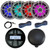 Infinity Marine Gauge Style AM/FM Bluetooth AUX/USB Stereo Receiver, Two Pair (4) 6.5" 225 Watt 2-Way Titanium Boat Multi-Color LED Speakers, Protective Stereo Cover, 22" Radio Antenna