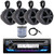 JVC Single DIN Marine Bluetooth USB AUX AM/FM CD Player Receiver Bundle Combo with 6.5" 2-Way 100W Max Power Boat Speakers (2 Pair), 6.5" Black Unloaded Speaker Pods (2 Pair), Wire, Antenna