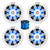 2 Pair (QTY 4) of Kicker KM 6.5" 150 Watt Max Blue Flashing LED Boat Audio White Speakers with 16 Gauge 50 feet Wire