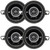 Two Pairs (QTY 4) of Kicker 43DSC3504 3.5" 80 Watts Max Power 2-Way Coaxial Car Audio Speakers