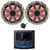 Digital Media Marine MotorSports 2.7" LCD 2V IPX66 Bluetooth USB AUX AM/FM Receiver Bundle Combo 2x 6.5" 195 Watt Multicolor RGB LED Coaxial Speakers + 6.5" Silver Grilles w/ Rear View Backup Camera