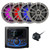 Digital Media MotorSports Marine 2.7" LCD Bluetooth 2V IPX66 USB AUX AM/FM Receiver Bundle Combo with 4x 6.5" Titanium 225 Watt 2-Way Coaxial RGB LED Accent Lighting Speakers + Rear View Camera