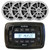 Infinity PRV250 Marine Bluetooth USB/AUX AM/FM Radio Digital Media Stereo Receiver, 4x Infinity 6.5" 225 Watt Max Power High-Performance White Speakers (Bulk Packaging)