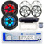 Dual Electronics MXD13 in-Dash Marine Bluetooth AM/FM Stereo Digital Media Receiver, 2x 6.5" 120 Watt 2-Way Multicolor LED Boat Speakers, 2x White Grilles, 2x Chrome Grilles, Radio Cover (White), Wire