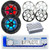 Dual Electronics MXD13 in-Dash Marine Bluetooth AM/FM Stereo Digital Media Receiver, 2x 6.5" 120 Watt 2-Way Multicolor LED Boat Speakers w/2x White Grilles, 2x Chrome Grilles, 4-Channel Amplifier