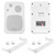Dual Electronics MXD13 in-Dash Marine USB Bluetooth AM/FM Stereo Digital Media Receiver, 4x 4" 30 Watt Max Power 3-Way Indoor/Outdoor White Speakers, 22" Antenna