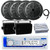 Dual Electronics MXD13 in-Dash Marine USB Bluetooth AM/FM Stereo Receiver, 4x 6.5'' 120 Watt 2-Way Boat Audio Black Speakers, 2x 3.5'' 200 Watt 3-Way Box Speakers (Black), 4-Channel Amplifier, Antenna