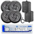 Dual Electronics MXD13 in-Dash Marine USB Bluetooth AM/FM Stereo Receiver, 4x 5.25" 180 Watt Low Profile Boat Audio Black Speakers, 2x 4" 30 Watt 3-Way Indoor/Outdoor Black Speakers, 22" Antenna