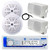 Dual Electronics MXD13 in-Dash Marine USB Bluetooth AM/FM Stereo Receiver, 2x 4'' 100 Watt 2-Way Waterproof Boat Audio White Speakers, 2x 3.5'' 200 Watt 3-Way Mini Box Speakers (White), 22" Antenna