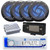 Dual Electronics MXD13 Marine MP3/AUX/USB Bluetooth AM/FM Radio Receiver, 4-Channel Amplifier, 4x 5.25" 180 Watt Max 2-Way Low Profile Blue Flashing LED Boat Audio Speakers, Stereo Cover (Black)