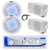 Dual Electronics MXD13 Marine Bluetooth AM/FM Radio Receiver with 2x 4" 100 Watt Low Profile 2-Way Blue Flashing LED Speakers, 2x 3.5'' 200 Watt 3-Way Weatherproof Box Speakers (White), 22"Antenna