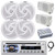 Pyle PLCD43MRB Single Din Marine USB Bluetooth AM/FM CD Stereo Receiver, 4-Channel Amplifier, 4x 6.5" 240 Watt Low Profile Boat Speakers, 2x 3.5'' 200 Watt 3-Way Box Speakers (White), 22" Antenna