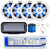 Dual MXD13 Marine Mechless Digital Media Bluetooth MP3 AUX AM/FM Radio Boat Stereo Receiver with 4x Kicker 6.5" 150W Max Marine Audio Speakers w/ Blue LED Lights, Radio Cover Speaker Wire + Antenna