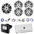 JBL Marine Gauge Hole Mount Bluetooth AM/FM Radio Receiver, 4x 6.5" 180W 2-Way Multi-Element Boat Speakers, 10" 600W Audio Subwoofer, 5-Channel Amp W/Kit, Antenna, USB/AUX Adapter, Wire