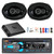 Dual In-Dash AUX USB Bluetooth AM/FM Radio MP3 CD Stereo Receiver, 2x 6x9" 360 Watt Max 3-Way Car Audio Speakers, 2-Channel Amplifier with Wiring Install Kit