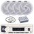 Pyle PLMRB29W2 Single DIN Marine Bluetooth USB/AUX MP3 Player AM/FM Radio Stereo Receiver, 4x 5.25" 180W Max Power 2-Way Low Profile Slim Style White Boat Speakers, 4 Channel Amplifier, Radio Antenna