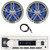 Pyle PLMRB29W2 Single DIN Marine Bluetooth USB/AUX MP3 Player AM/FM Radio Stereo Receiver, 2x Enrock 6.5" 180 Watt Max Power 2-Way High-Performance Boat Audio Charcoal Speakers, 22" Radio Antenna
