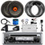 Kenwood KMR-D382BT Single DIN Marine USB/AUX SiriusXM Ready Bluetooth CD Player Receiver W/Install Kit, 2x 6.5" 300W Speakers W/Adapters & Wire, 4-Channel Amplifier W/Kit, Handlebar Kit, Radio Antenna