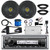 Kenwood KMR-M332BT Single DIN Marine Bluetooth AM/FM Receiver, Amplifier w/Kit, 2x 6.5" 300W Car Speakers, Wire, Antenna, Adapters, Handlebar Control + Radio Install Kit for 98-2013 Harley Motorcycles