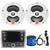 Infinity PRV-315.2 Marine Gauge Hole Mount USB Bluetooth AM/FM/WB Radio Receiver, 2x 6.5" 2-Way 225W Boat Audio Multi-Element Speakers (White), Speaker Wire, Antenna, USB/AUX Interface