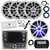 Infinity PRV-315.2 Marine Gauge Hole Mount USB Bluetooth AM/FM/WB Receiver, Remote, Extension, Amplifier w/Kit, Wire, USB Adapter, Antenna, 10" LED Subwoofer, 4x 6.5" 225W Boat Audio Speaker (White)