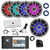 JBL R4500 Marine USB Bluetooth AM/FM/WB Radio Receiver, Wired Remote, Extension, 4x 6.5" 225W Multicolor LED Boat Speakers (Titanium) 10" LED Subwoofer, Amplifier w/Kit, Antenna, USB Adapter, Wire