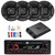 JBL Celebrity100 Single-DIN Bluetooth FM Radio USB/AUX SD/MP3 Cars High Power Mechless Stereo Receiver, 4x 6.5" 300W Max Power 2-Way Marine/Car Coaxial Speakers, 2-Channel Class AB Amplifier W/Kit