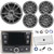 Infinity PRV-315.2 Marine Gauge Hole Mount USB/AM/FM/WB Bluetooth Receiver, 4x JBL 6.5" 180W Max Power 2-Way Gray Boat Speakers W/Wire, 10" Subwoofer, Amplifier W/Kit, USB/AUX Adapter, Antenna