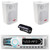 Boss Audio MR1308UAB Single-DIN Marine Weatherproof USB/SD MP3/AUX AM/FM Radio Stereo Digital Media Receiver W/Cover, 2x Boss Audio MR4.3W 4" 200W Max Power 3-Way In Door/Out Door Box White Speakers