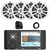 4" Color LCD Display Marine USB/AUX Bluetooth AM/FM/WB Stereo Receiver W/ Wired Remote & 20-Foot Extension Cable, 4x 6.5" 180W Peak Power 2-Way Multi-Element Boat White Speakers