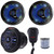 Pyle PLMRBT18MIC 2-Channel Marine Bluetooth Wireless Receiver W/Handheld Microphone, 2x 6.5'' 150W Max Power Dual Cone Marine RGB LED Black Boat Outdoor Audio Speakers, 50 Feet 18 Gauge Speaker Wire