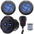 Pyle PLMRBT18MIC 2-Channel Marine Bluetooth Wireless Receiver W/Handheld Microphone, 2x 4" 100 Watt Max Power 2-Way Low Profile Blue LED Black Boat Audio Speakers, 50 Feet 18 Gauge Speaker Wire