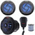 Pyle PLMRBT18MIC 2-Channel Marine Bluetooth Wireless Receiver W/Handheld Microphone, 2x 5.25" 180W Max Power 2-Way Low Profile Slim Style Blue LED Black Boat Speakers, 50 Feet 18 Gauge Speaker Wire