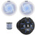 Pyle PLMRBT18 2-Channel Marine Bluetooth Wireless Audio Controller, 2x Pyle PLMRS43WL 4" 100 Watt Max Power 2-Way Low Profile Blue LED White Boat Audio Speakers, 50 Feet 18 Gauge Speaker Wire
