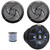 Pyle PLMRBT18 2-Channel Marine Bluetooth Wireless Audio Controller, 2x Pyle PLMRS4B 4" 100 Watt Max Power Low Profile 2-Way Waterproof Black Boat Outdoor Speakers, 50 Feet 18 Gauge Speaker Wire