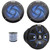 Pyle PLMRBT18 2-Channel Marine Bluetooth Wireless Audio Controller, 2x 5.25" 180 Watt Max Power 2-Way Waterproof Low Profile Slim Style Blue LED Black Boat Speakers, 50 Feet 18 Gauge Speaker Wire