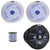 Pyle PLMRBT18 2-Channel Marine Bluetooth Wireless Audio Controller, 2x Pyle PLMRS83WL 8'' 320 Watt Max Power Low Profile 2-Way Blue LED White Boat Speakers, 50 Feet 18 Gauge Speaker Wire