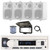 Pyle PLMRB29W2 Single DIN Marine Bluetooth USB/AUX MP3 Player AM/FM Radio Stereo Receiver w/White Cover, 4x 4" 30 Watt Max Power 3-Way Indoor/Outdoor White Box-Speakers, Radio Antenna, Speaker Wire