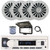 Pyle PLMRB29W2 Single DIN Marine Bluetooth USB/AUX MP3 Player AM/FM Radio Stereo Receiver w/White Cover, 4x 6.5" 180W Max 2-Way White Boat Speakers, 22" Radio Antenna, 50 Feet 18 Gauge Speaker Wire