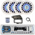 Pyle PLMRB29W Single DIN Marine Bluetooth USB/AUX MP3 Player AM/FM Radio In-Dash White Stereo Receiver w/White Cover, 4x 6.5" 180W Max Power 2-Way Blue LED White Speakers, Radio Antenna, Speaker Wire