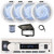 Pyle PLMRB29W2 Single DIN Marine Bluetooth USB/AUX MP3 Player AM/FM Radio Stereo Receiver w/White Cover, 4x 6.5" 240W Max Low-Profile 2-Way Waterproof Blue LED Speakers, Radio Antenna, Speaker Wire