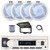 Pyle PLMRB29W2 Single DIN Marine Bluetooth USB/AUX MP3 Player AM/FM Radio Stereo Receiver w/White Cover, 4x 5.25" 180W Max 2-Way Slim Style Blue LED White Speakers, Radio Antenna, Speaker Wire