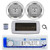 Dual MXD13 Single DIN Bluetooth Marine MP3 AM/FM Stereo Receiver with White Cover, 22" Radio Antenna, Wire, 2x 5.25" 400W Max 2-Way Water Resistant Audio Speakers (Silver)
