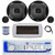 Dual MXD13 Single DIN Bluetooth Marine MP3 AM/FM Stereo Receiver with White Cover, 22" Radio Antenna, Wire, 2x 6.5" 450 Watt Peak 2-Way Water Resistant Boat Audio Speakers (Black)