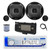 Dual MXD13 Single DIN Bluetooth Marine MP3 AM/FM Stereo Receiver with White Cover, 22" Radio Antenna, Wire, 2x 6.5" 450 Watt Peak 2-Way Water Resistant Boat Audio Speakers (Black)