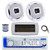 Dual MXD13 Single DIN Bluetooth Marine MP3 AM/FM Stereo Receiver with White Cover, 22" Radio Antenna, Wire, 2x 6.5" 450 Watt Peak 2-Way Water Resistant Boat Audio Speakers (White)